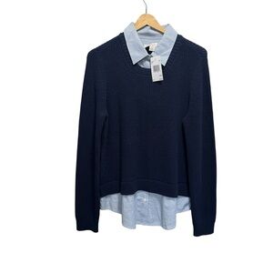 Ann Taylor Loft 2-in-One Sweater Mock Layered Sweater Size Medium NWT Brand New